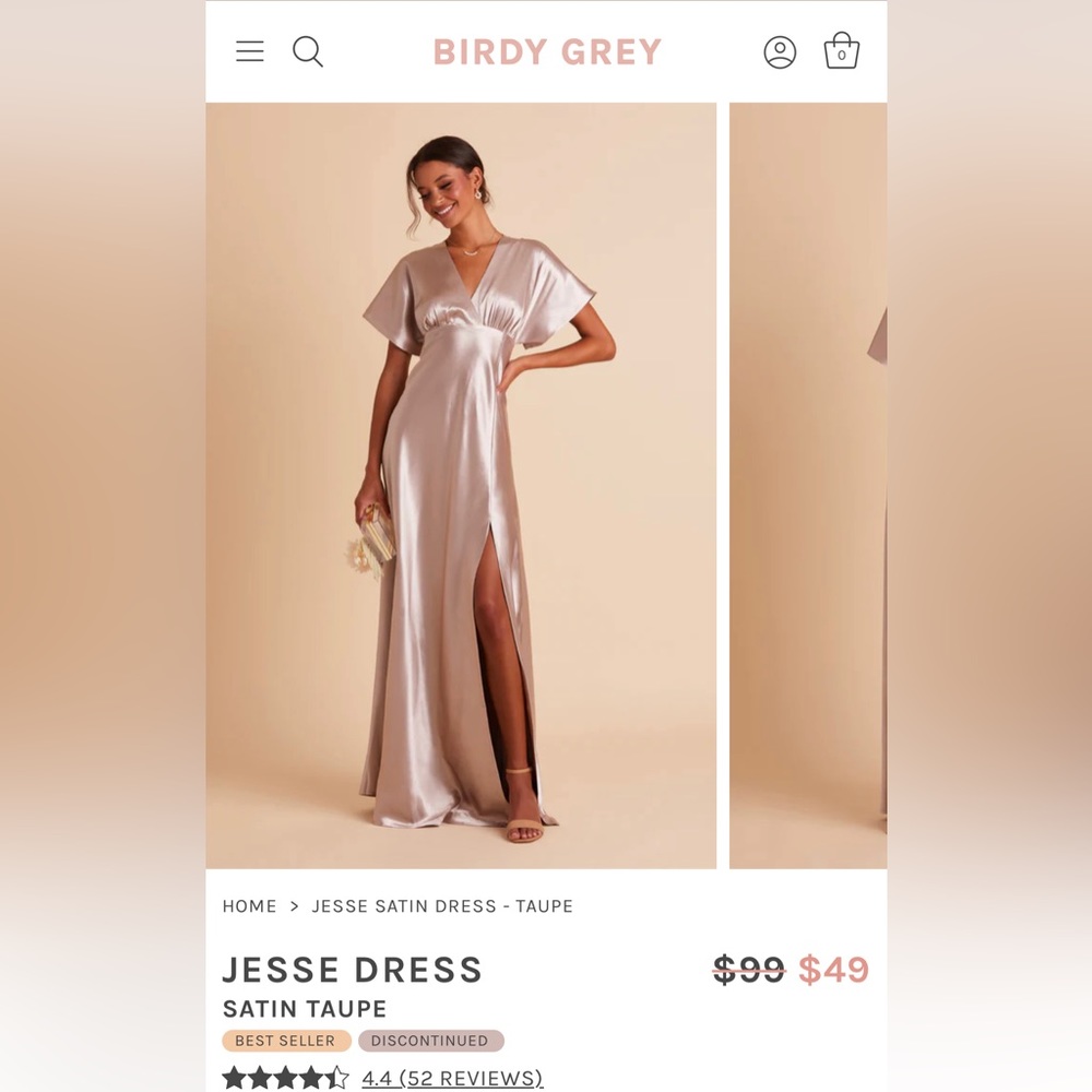 Birdy Grey Jesse Satin Kimono Sleeve Dress Size Medium